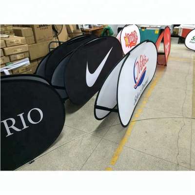 Event marketing large signage horizontal banner stand oval pop out banner kit