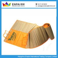 Promotional foldable straw bamboo beach mat