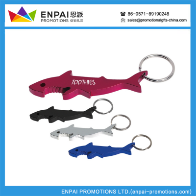 Shark shape cheap promotional bottle opener metal key ring