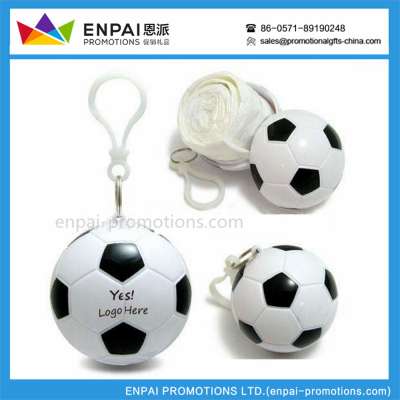 Popular Promotional Disposable Raincoat Ball With Keyring